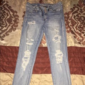 Ripped skinny denim jeans